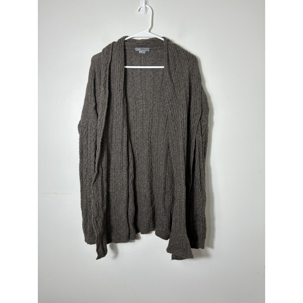 Vince Cable Knit Duster 50% Yak 50% Wool Sz XS Very Oversized Brown Quiet Luxury